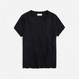 Camiseta J.Crew Cashmere relaxed Mujer Negras España | CHUMRW260