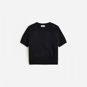 Camiseta J.Crew Cashmere shrunken Mujer Negras España | ZWKLGT367