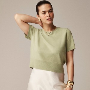 Camiseta J.Crew Cashmere shrunken Mujer Pale Surplus España | TNUVML832