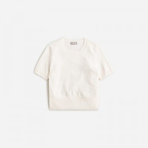 Camiseta J.Crew Cashmere shrunken Mujer Snow España | MPWRKZ813