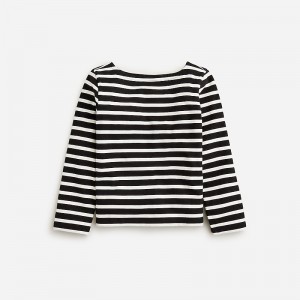 Camiseta J.Crew Classic mariner cloth boatneck Mujer Negras España | JKHANL568