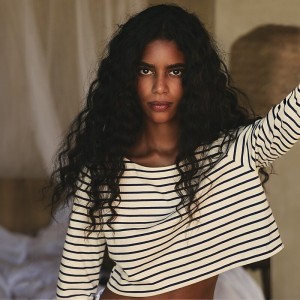 Camiseta J.Crew Limited-edition ultracropped boatneck Mujer Paloma Stripe Ivory Eve España | PNLZJI192