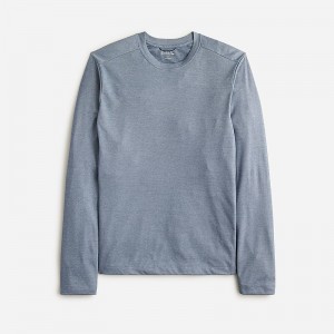 Camiseta J.Crew Long-sleeve performance with COOLMAX® technology Hombre Azules España | IOTGYN583