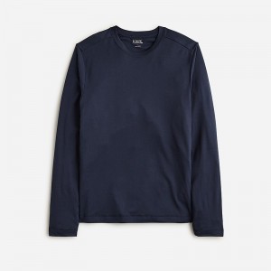 Camiseta J.Crew Long-sleeve performance with COOLMAX® technology Hombre Azul Marino España | BZIPJR175