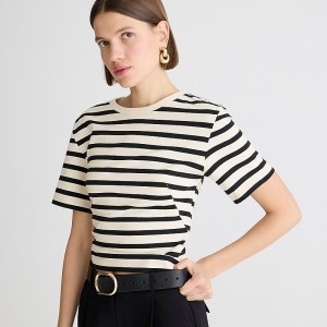 Camiseta J.Crew Mariner cloth fitted-waist Mujer Carter Stripe España | IYGFTW152