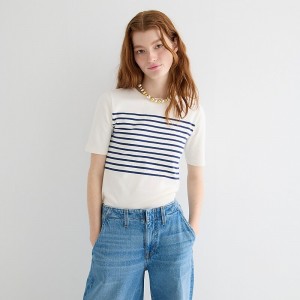 Camiseta J.Crew Perfect-fit elbow-sleeve Mujer Azul Marino España | EDNYFQ670