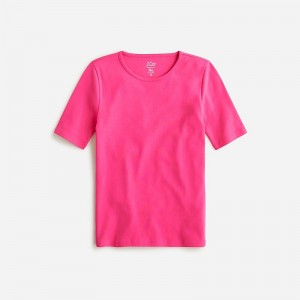 Camiseta J.Crew Perfect-fit elbow-sleeve Mujer Fucsia España | MSAFDJ902