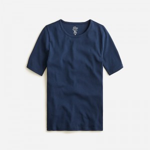 Camiseta J.Crew Perfect-fit elbow-sleeve Mujer Azul Marino España | MLPEHC708