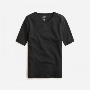 Camiseta J.Crew Perfect-fit elbow-sleeve Mujer Negras España | BSFLAU981