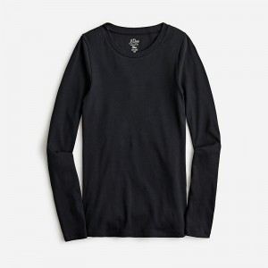 Camiseta J.Crew Perfect-fit long-sleeve crewneck Mujer Negras España | CDJTBY965