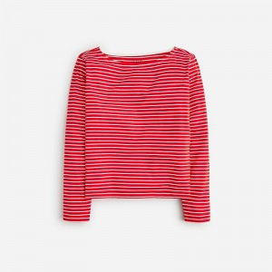 Camiseta J.Crew Pima cotton long-sleeve Mujer Rojas España | JLWTEQ018