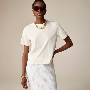 Camiseta J.Crew Pima cotton relaxed Mujer Natural España | FIZCJB428