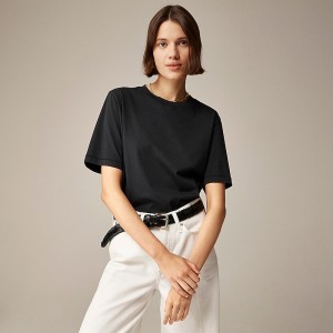 Camiseta J.Crew Pima cotton relaxed Mujer Negras España | OTZJUI706