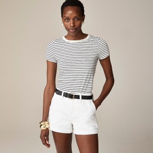 Camiseta J.Crew Pima cotton slim-fit Mujer Alexa Stripe Ivory Even España | NOQWHK890