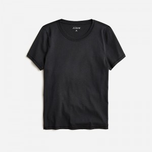 Camiseta J.Crew Pima cotton slim-fit Mujer Negras España | YZDQAW561