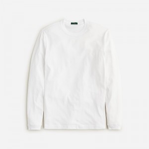 Camiseta J.Crew Relaxed long-sleeve premium-weight cotton Hombre Blancas España | CFGAEP870
