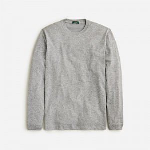 Camiseta J.Crew Relaxed long-sleeve premium-weight cotton Hombre Gris España | BPVRGE692
