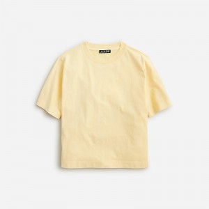 Camiseta J.Crew Relaxed premium-weight cropped Mujer Sunflower Sands España | ZTNGVQ208