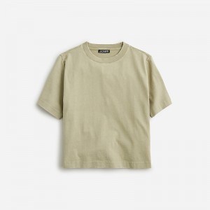 Camiseta J.Crew Relaxed premium-weight cropped Mujer Pale Surplus España | QEIOGP684