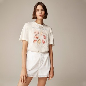 Camiseta J.Crew Relaxed-fit "Shell" graphic Mujer New York Seashells Ivor España | UYXZOV709