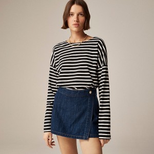 Camiseta J.Crew Saint James® X J.Crew structured Mujer Negras España | LWBOXD543