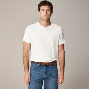 Camiseta J.Crew Short-sleeve sueded cotton henley Hombre Ivory España | GABQZO849