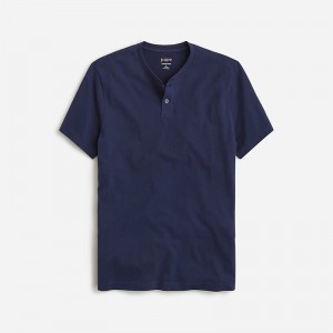 Camiseta J.Crew Short-sleeve sueded cotton henley Hombre Ultramarine España | UDYEAP487