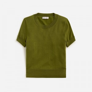 Camiseta J.Crew Shrunken TENCEL™ lyocell-blend Mujer Forest Moss España | MWAVOT578