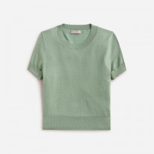 Camiseta J.Crew Shrunken TENCEL™ lyocell-blend Mujer Verde España | VYSJZL651