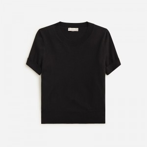 Camiseta J.Crew Shrunken TENCEL™ lyocell-blend Mujer Negras España | IQVXJF013