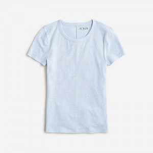 Camiseta J.Crew Stretch linen-blend crewneck Mujer Heather Peri España | LGYSJX268