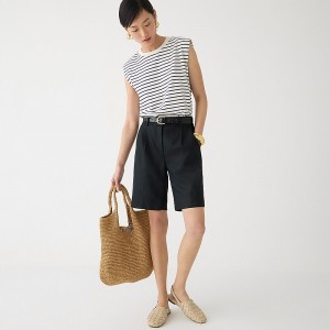 Camiseta J.Crew Structured muscle mariner cotton Mujer Paloma Stripe Ivory Eve España | BFPQVL107