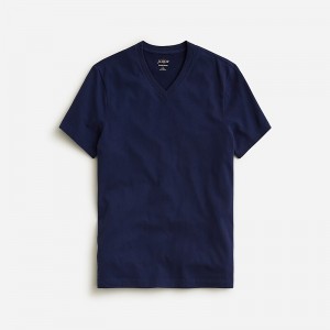 Camiseta J.Crew Sueded cotton V-neck Hombre Ultramarine España | JTLMGU983