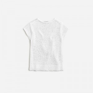 Camiseta J.Crew Textured sweater Mujer Blancas España | NBEVMJ487