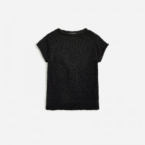 Camiseta J.Crew Textured sweater Mujer Negras España | WUGQMI621