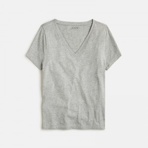 Camiseta J.Crew Vintage jersey classic-fit V-neck Mujer Gris España | YTMOPF943