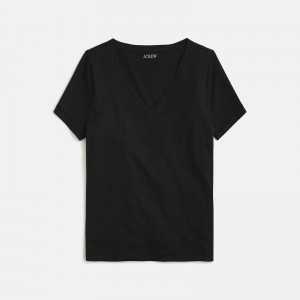 Camiseta J.Crew Vintage jersey classic-fit V-neck Mujer Negras España | CJLXGS983