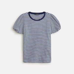Camiseta J.Crew Vintage jersey puff-sleeve Mujer Jade Stripe Evening Ivo España | MCSUIZ130