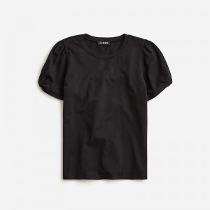 Camiseta J.Crew Vintage jersey puff-sleeve Mujer Negras España | VBWQYF196