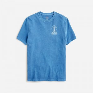 Camiseta J.Crew Vintage-wash cotton graphic Hombre Azules Verde Menta España | SJAWUQ108