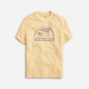 Camiseta J.Crew Vintage-wash cotton graphic Hombre Amarillo España | QOMNFJ261