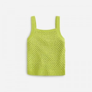 Camiseta sin Manga J.Crew Basket-stitch sweater Mujer Kiwi España | QELYUX839