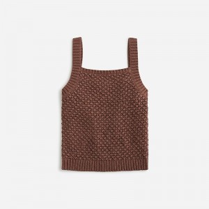 Camiseta sin Manga J.Crew Basket-stitch sweater Mujer Verde Menta España | ZGMBEJ721
