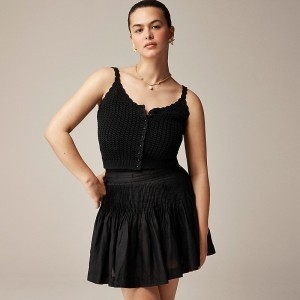 Camiseta sin Manga J.Crew Crochet button-up sweater Mujer Negras España | DTPNGV613