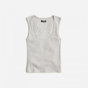 Camiseta sin Manga J.Crew Cropped fine rib scoopneck Mujer Gris España | IENGJU379