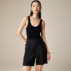 Camiseta sin Manga J.Crew Featherweight cashmere ribbed Mujer Negras España | RGKXNF048