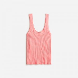 Camiseta sin Manga J.Crew Featherweight cashmere ribbed Mujer Rosas España | OVIQTU346
