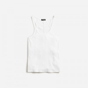 Camiseta sin Manga J.Crew Fine rib racerback Mujer Blancas España | JTKVGE157