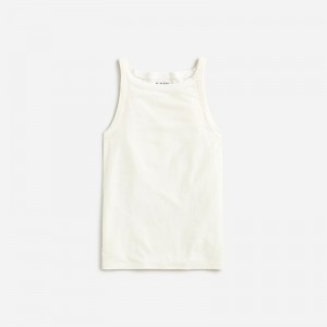 Camiseta sin Manga J.Crew High-neck stretch Mujer Ivory España | YHKQSB648