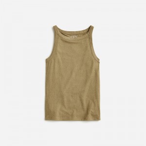 Camiseta sin Manga J.Crew High-neck stretch Mujer Verde Oliva España | GMPRSC734
